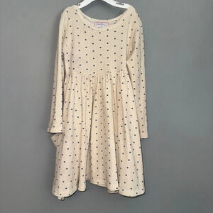 SweetHoney Sweet Honey Ribbed Polka Dot Cream Dress Size 8Y 8 Youth